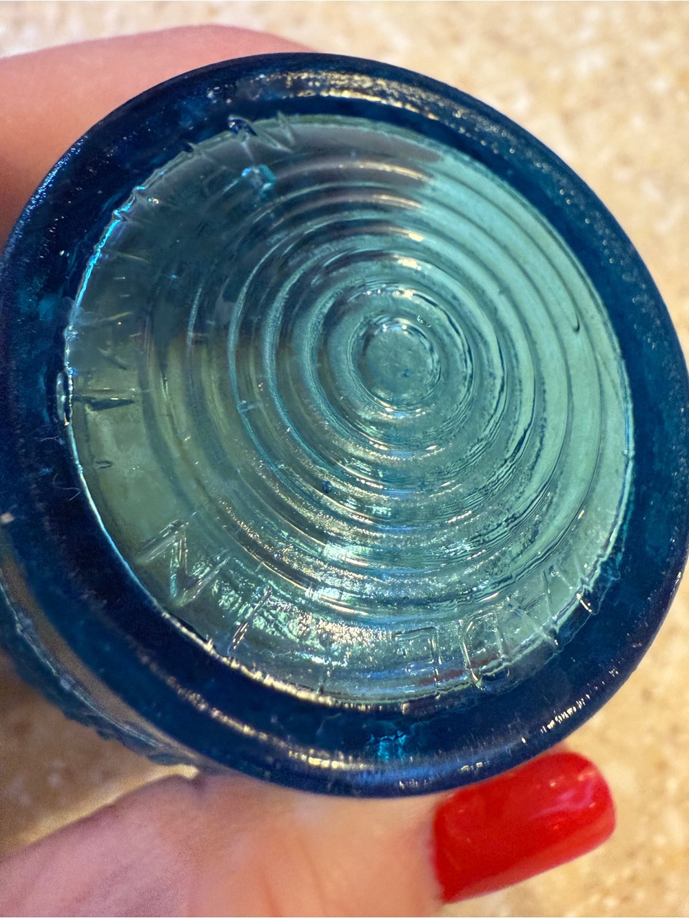 Vintage Blue Hobnail Glass votive tea light candle holder - Picture 3 of 8